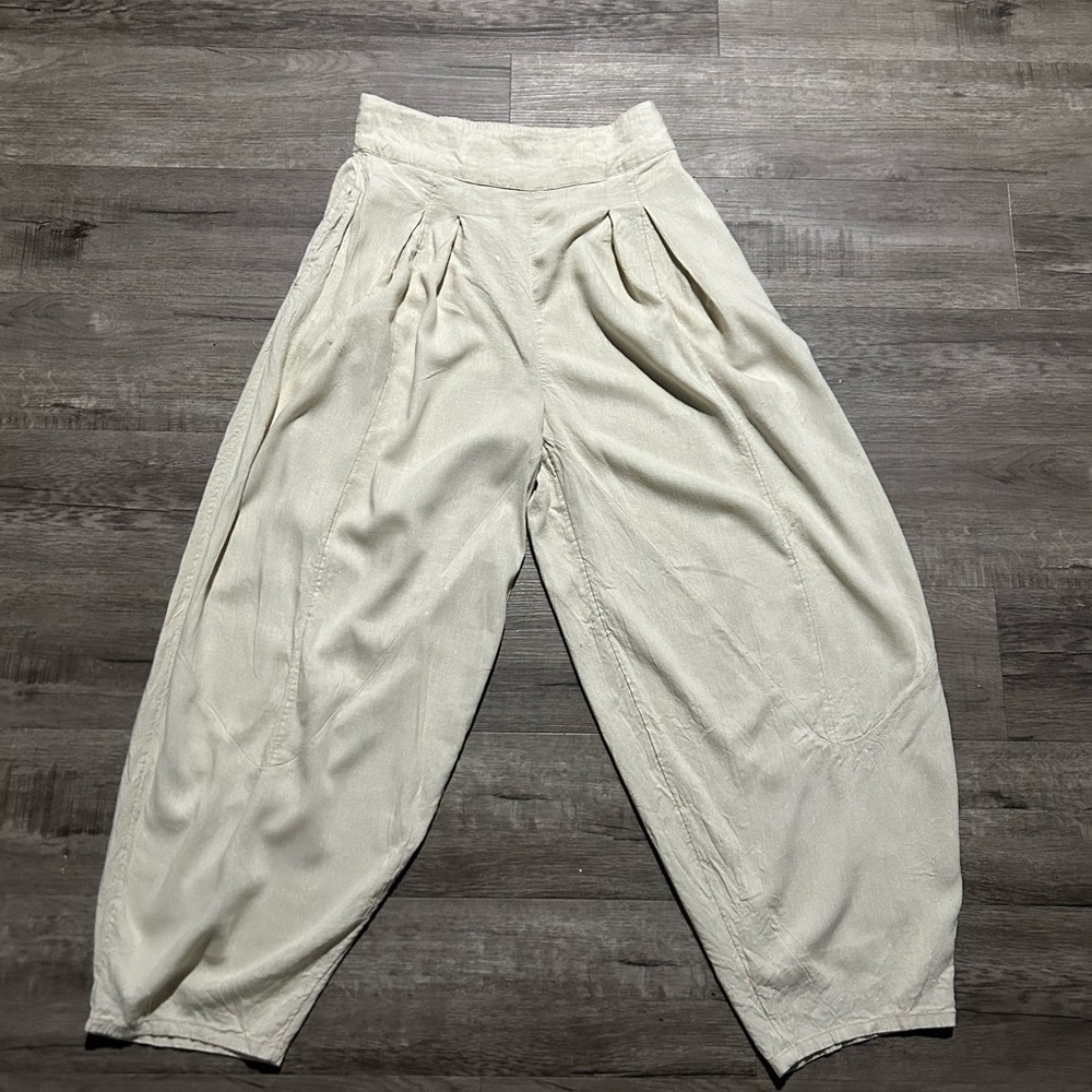 Women’s Free People Viscose Linen Blend Barrel Leg Cropped Pant Xs